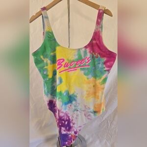 Buc-ee's Sizzlin' Retro Rainbow Swimsuit Collection Size XL